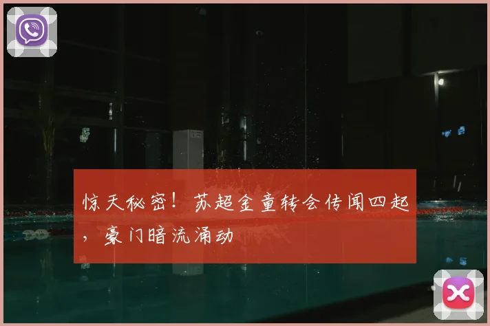 惊天秘密！苏超金童转会传闻四起，豪门暗流涌动